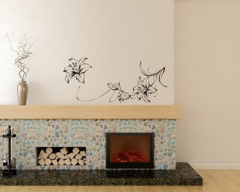 Beautiful Lily Flowers Vinyl Decals Modern Wall Art